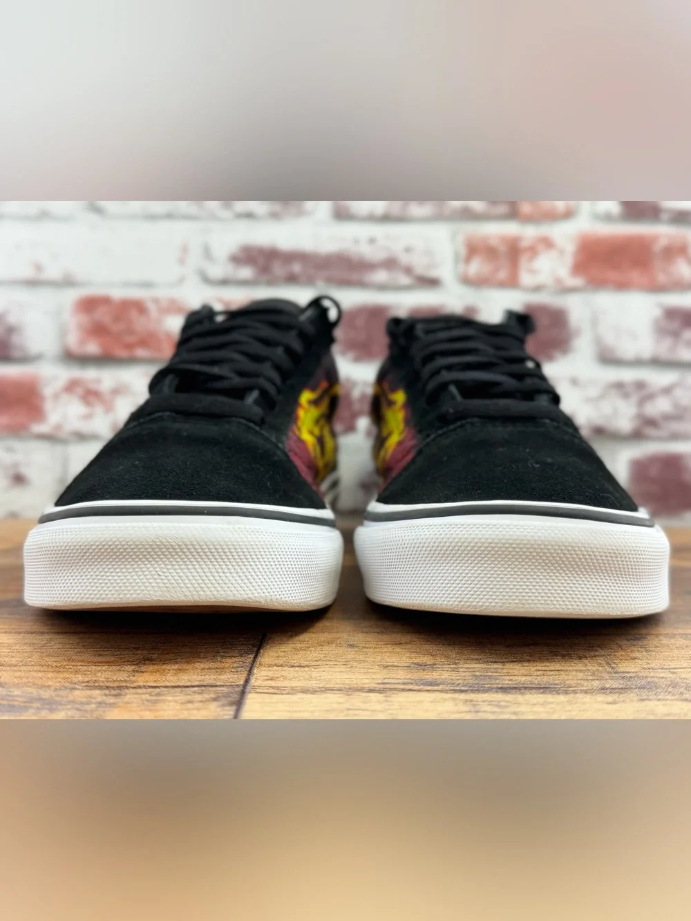 Vans Samurai Rising Old Skool Flame Skull Skate Sneakers Size Men 6, Women 7.5